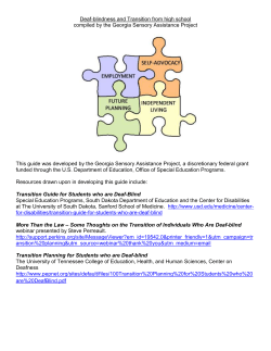 Deaf-Blindness and Transition from High School