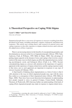 A Theoretical Perspective on Coping With Stigma