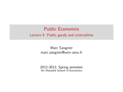 Public Economics - Lecture 4: Public goods and