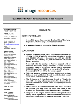 QUARTERLY REPORT - for the Quarter Ended 30