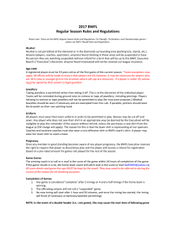 2017 BWFL Regular Season Rules and Regulations