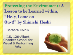 Protecting the Environment: A Lesson to be learned within, *He