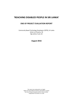 Reaching Disabled People in Sri Lanka