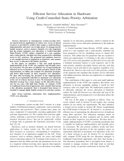 Efficient Service Allocation in Hardware Using Credit