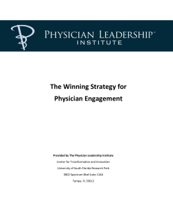 The Winning Strategy for Physician Engagement