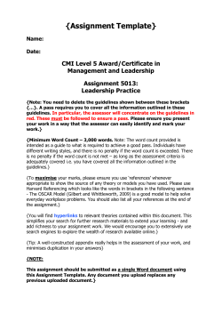 Assignment Template 5013 Leadership Practice