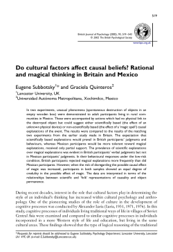 Do cultural factors affect causal beliefs? Rational and magical