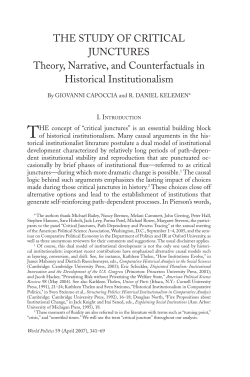 The STudy of CriTiCal JunCTureS Theory, narrative, and