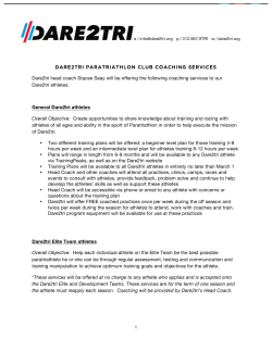 DARE2TRI PARATRIATHLON CLUB COACHING SERVICES