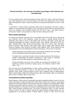 An overview and update on positive psychology