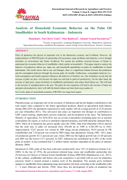 Analysis of Household Economic Behavior on the Palm Oil