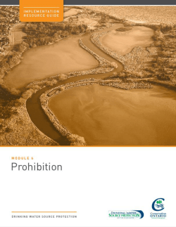 Module 6: Prohibition - Drinking Water Source Protection