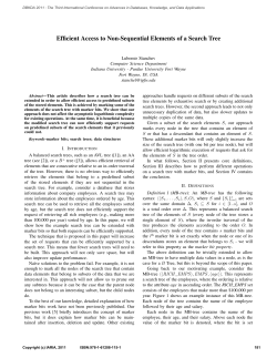 Efficient Access to Non-Sequential Elements of a Search Tree
