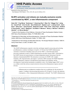 NLRP3 activation and mitosis are mutually exclusive events