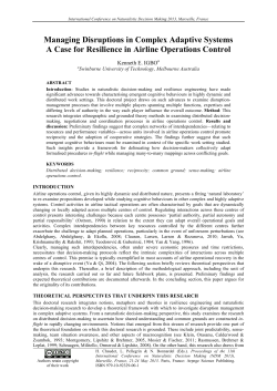 Managing Disruptions in Complex Adaptive Systems A