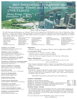 2015 International Symposium on Nonlinear Theory and its