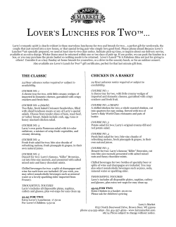 Love LOVER`S LUNCHES FOR TWO&trade;