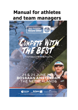 Manual for athletes and team managers
