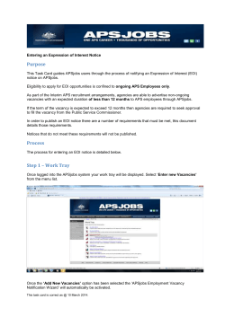 Task Card &ndash; Vacancy Notice