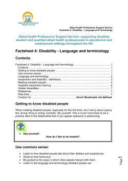 Disability - Language and terminology