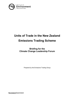 Units of Trade in the NZ ETS - Ministry for the Environment