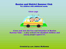 Buxton and District Summer Club For children with additional needs
