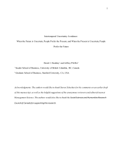 Intertemporal Uncertainty Avoidance: When the Future is Uncertain