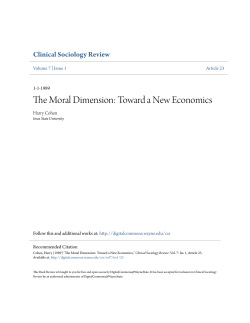 The Moral Dimension: Toward a New Economics