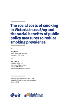 The social costs of smoking in Victoria in 2008/09 and