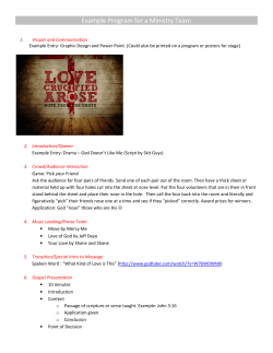 Example Program for a Ministry Team