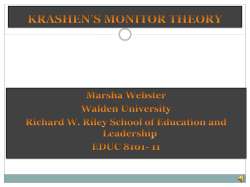 Presentation Krashen`s Monitor Theory