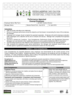 Performance Appraisal Exempt Employee
