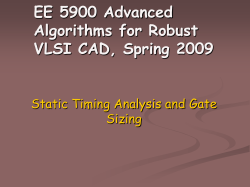 Static Timing Analysis and Gate Sizing