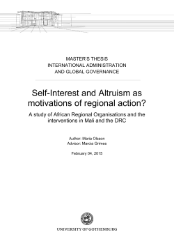 Self-Interest and Altruism as motivations of regional action?