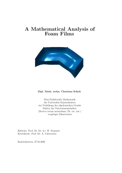 A Mathematical Analysis of Foam Films