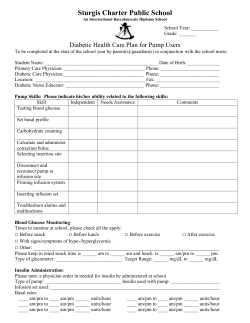 Diabetic Health Care Plan for Pump Users