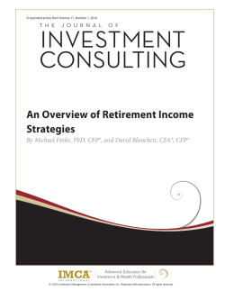 An Overview of Retirement Income Strategies