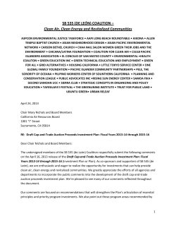 SB 535 (DE LE&Oacute;N) COALITION &ndash; Clean Air, Clean Energy and