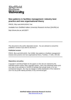 New patterns in facilities management: industry best practice and
