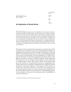 An Explication of Social Norms - NCA Health Communication Division