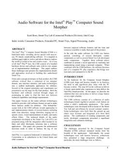 Audio Software for the Intel Play Computer Sound Morpher