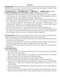 Radio Lab 1. DESCRIPTION: Teams must construct an antenna