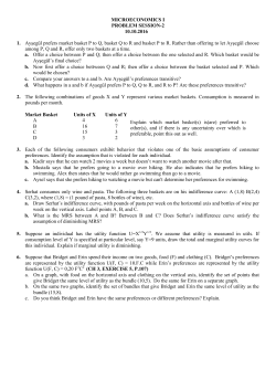 MICROECONOMICS I PROBLEM SESSION-2 10.10.2016 1