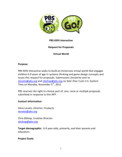 PBS KIDS Interactive Request for Proposals Virtual World Purpose