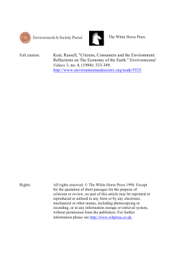 Keat, Russell, "Citizens, Consumers and the Environment