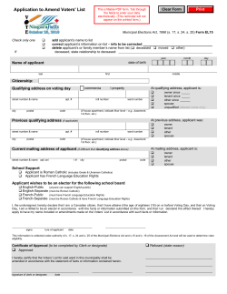 Application to Amend Voters` List