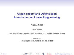 Graph Theory and Optimization Introduction on Linear Programming