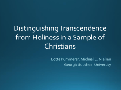 Distinguishing Transcendence from Holiness in a Sample of Christians