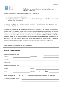 Learned Society Fund Application Form