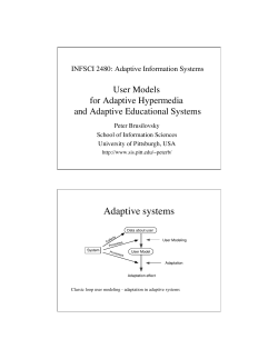 Adaptive systems - University of Pittsburgh